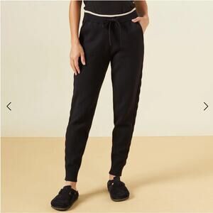 Monrow Supersoft Sweater Knit Color Block Sweats Size Small Tapered Braided $158